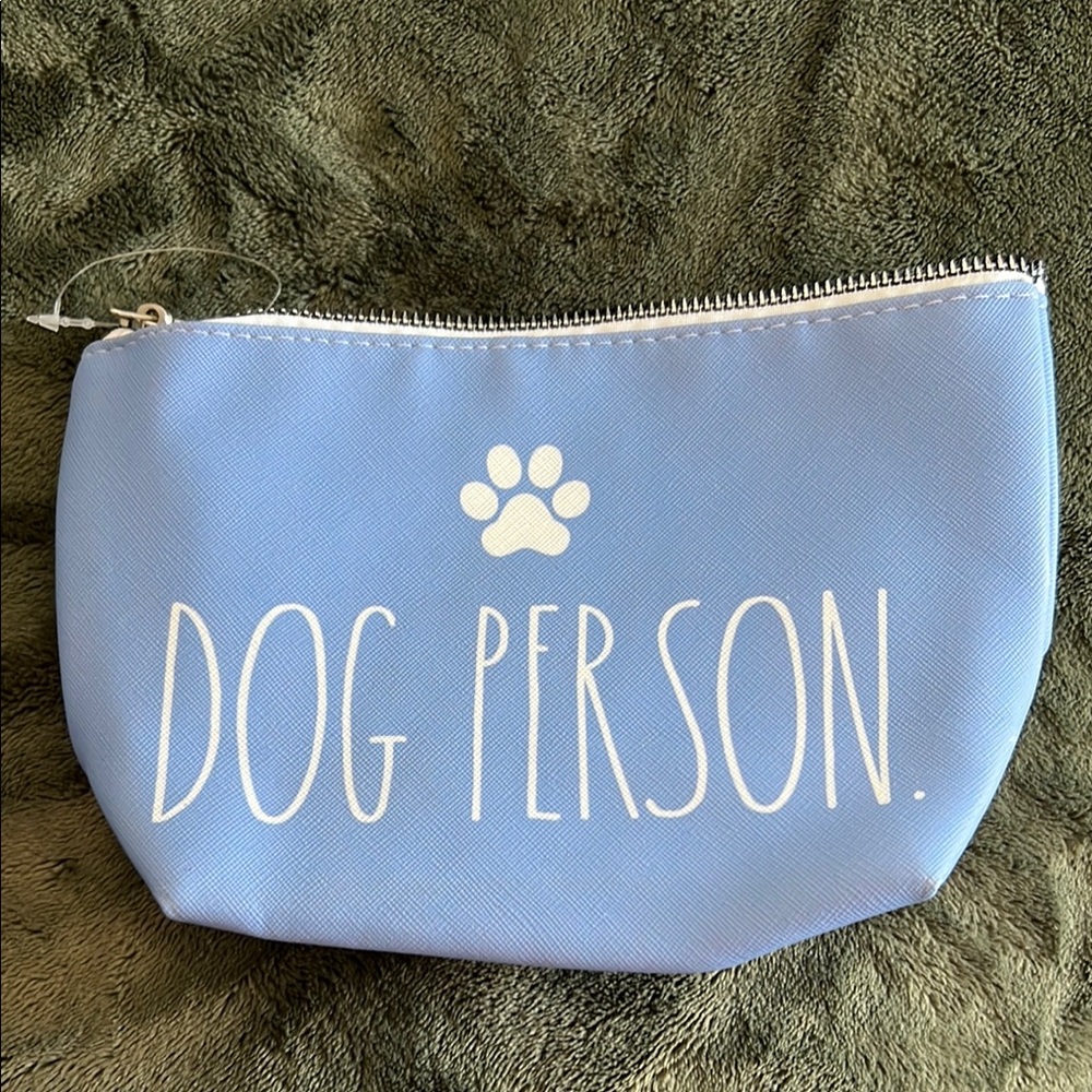 Rae Dunn Dog Person Blue Pouch